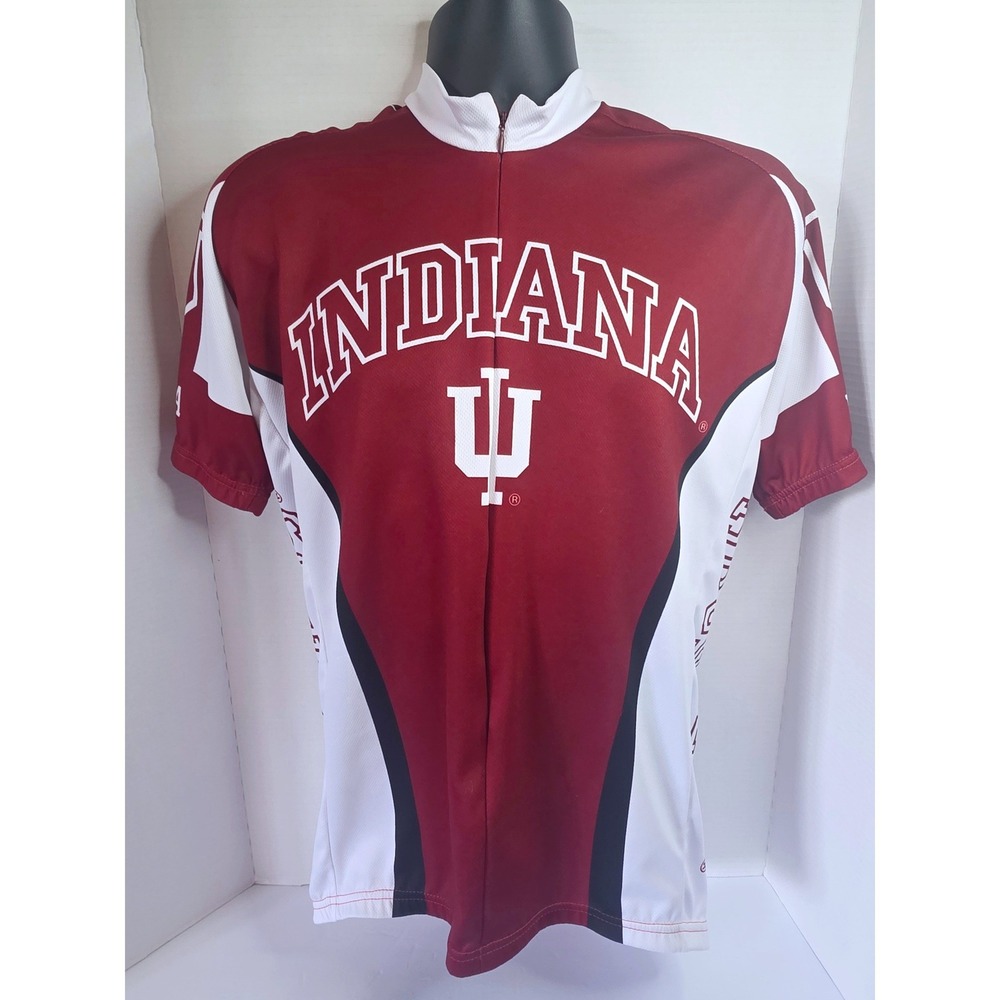 Indiana University Hoosiers Cycling Jersey Mens Crimson White IU SZ L